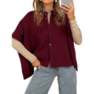 Women's Oversized Batwing Sleeve Cardigan Knit Medium Fall Casual Wear